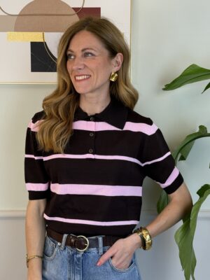 Polo rigata moro/rosa SusyMix 631