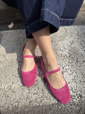 Ballerina in pelle scamosciata Fuxia