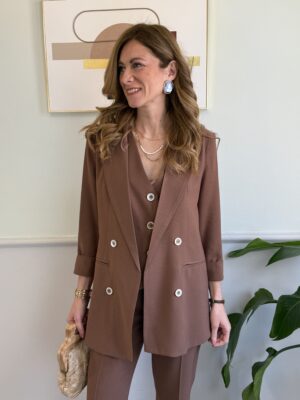 Giacca manica risvolto SusyMix 52 TABACCO