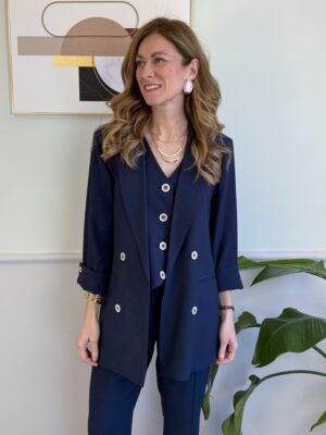 Giacca manica risvolto SusyMix 52 BLU