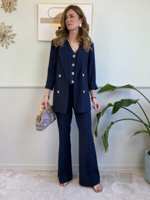 Set gilet e panta palazzo SusyMix 52 Blu