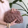 Clutch rafia onde Rosa Blush
