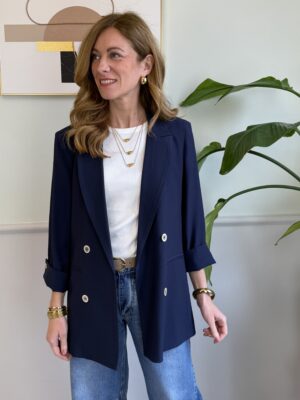 Giacca manica 3/4 con  risvolto SusyMix 52 BLU