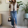 Longuette in jeans con spacco SusyMix 114