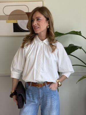 Camicia bianca palloncino crop 4834