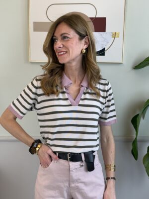 Polo rigata rosa/verde SusyMix 233