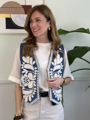 Gilet jeans ricamato SusyMix 03