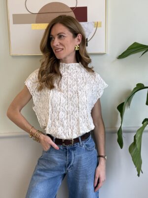 Blusa in pizzo ventaglio SusyMix 16 Panna