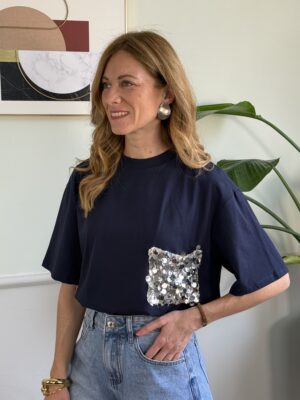 Tee taschina paillettes Tensione In 112 BLU