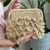 Clutch rafia onde Beige chiaro