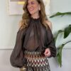 Blusa froissé cut-out SusyMix 258 MORO