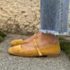 Ballerina in pelle scamosciata Giallo Ocra