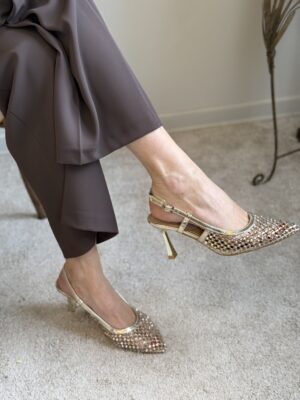 Sling back oro con strass SusyMix