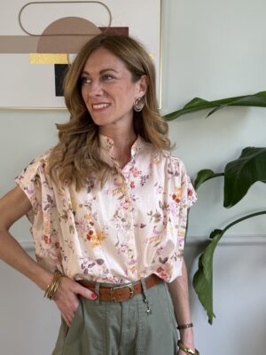 Maxi camicia pesca a scatolina fantasia micro fiori SusyMix 322