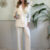 Tailleur froissè spilla flower SusyMix 224A PANNA