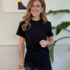 T-shirt slim orlo obliquo in pizzo SusyMix 5000 Nero
