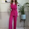 Set pantaloni a palazzo e gilet con fusciacca Susy Mix 401 FUCSIA