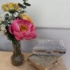 Clutch rigida metallizzata strass