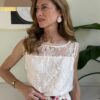 Canotta in pizzo crema SusyMix 217