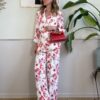 Completo floreale giacca e pantaloni palazzo SusyMix 7ZF