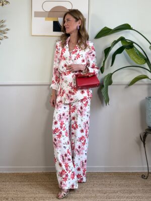 Completo floreale giacca e pantaloni palazzo SusyMix 7ZF