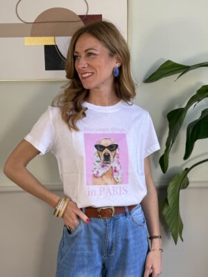 T-shirt Dog pink in Paris SusyMix 355