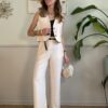 Panta palazzo froissè Off white burro HaveOne 532