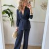 Tailleur in cupro Blu SusyMix 325
