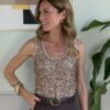 Canotta paillettes Rosa/oro SusyMix 109