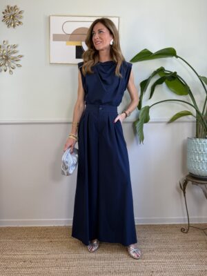 Set blusa pantalone in cupro SusyMix 387 BLU