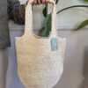 Borsa a spalla in rafia chiara