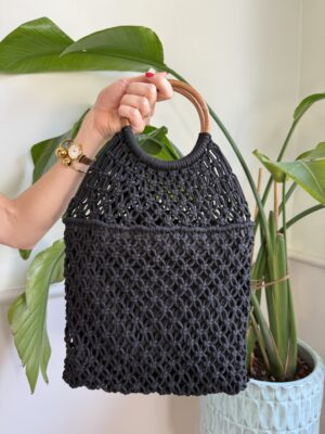 Borsa corda intrecciata Nera