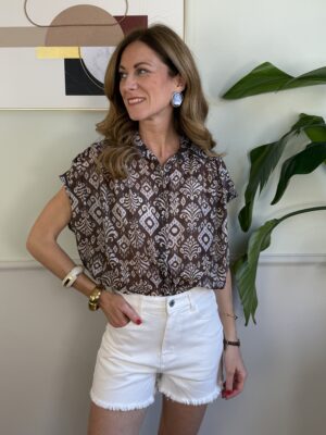 Shorts sfrangiato jeans BIANCO SusyMix 521