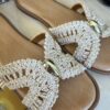 Ciabattina goccia dorata rafia BEIGE
