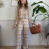Set crochet multicolor canotta & panta 77-5