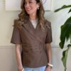 Giacca slim con pieghe SusyMix 658 MORO