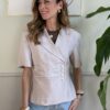Giacca slim con pieghe SusyMix 658 BEIGE