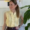 Camicia gialla punto smock 663-W
