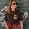 T-shirt girocollo tasca paillettes SusyMix 078 MORO