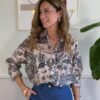 Camicia voile in fantasia moro/azzurro SusyMix 58N