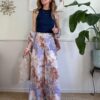 Panta palazzo paisley cipria/tabacco/azzurro SusyMix 48A