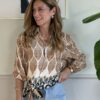 Camicia foliage burro/ocra nodo laterale HaveOne 411