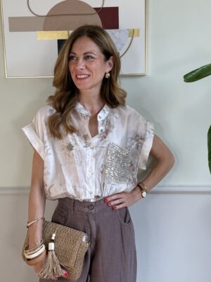 Camicia voile con taschina paillettes SusyMix 0C4
