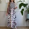 Abito doppia fantasia chevron/flowers 4-W