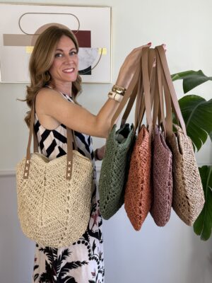 Egg bag in rafia 5 colori