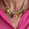 Collana charms e perle colorate
