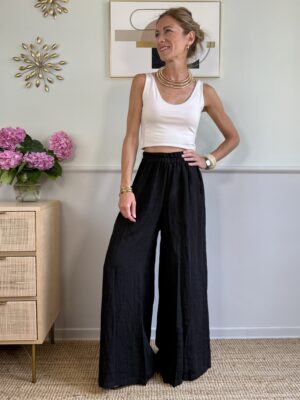 Panta gonna 100% lino SusyMix 126 NERO