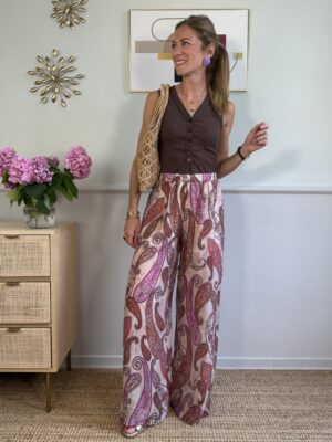 Panta palazzo fantasia cashmere rosa SusyMix 817