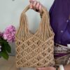 Borsa corda intrecciata beige