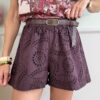 Short in pizzo San Gallo SusyMix 8PU Melanzana